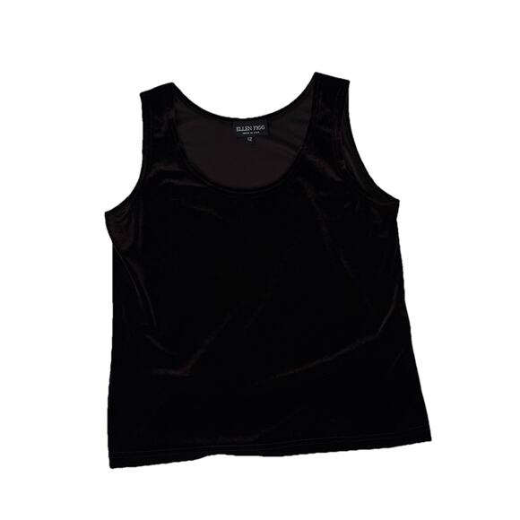 Vtg Womens Y2K Velvet Tank Top Sz 12 Fairygoth Chocolate Brown Chic Ellen Fig - Picture 1 of 6